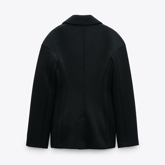 NEW ZARA NEOPRENE EFFECT BLAZER NWT - Picture 4 of 8